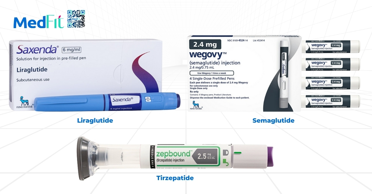 fda hoa kỳ đã phê duyệt liraglutide, semaglutide và tirzepatide cho việc điều trị béo phì