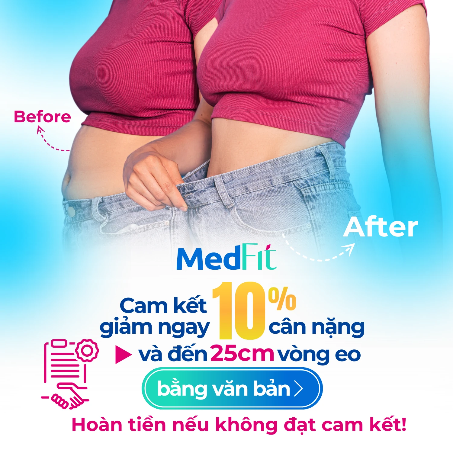 Banner cam kết giảm cân nặng MedFit m