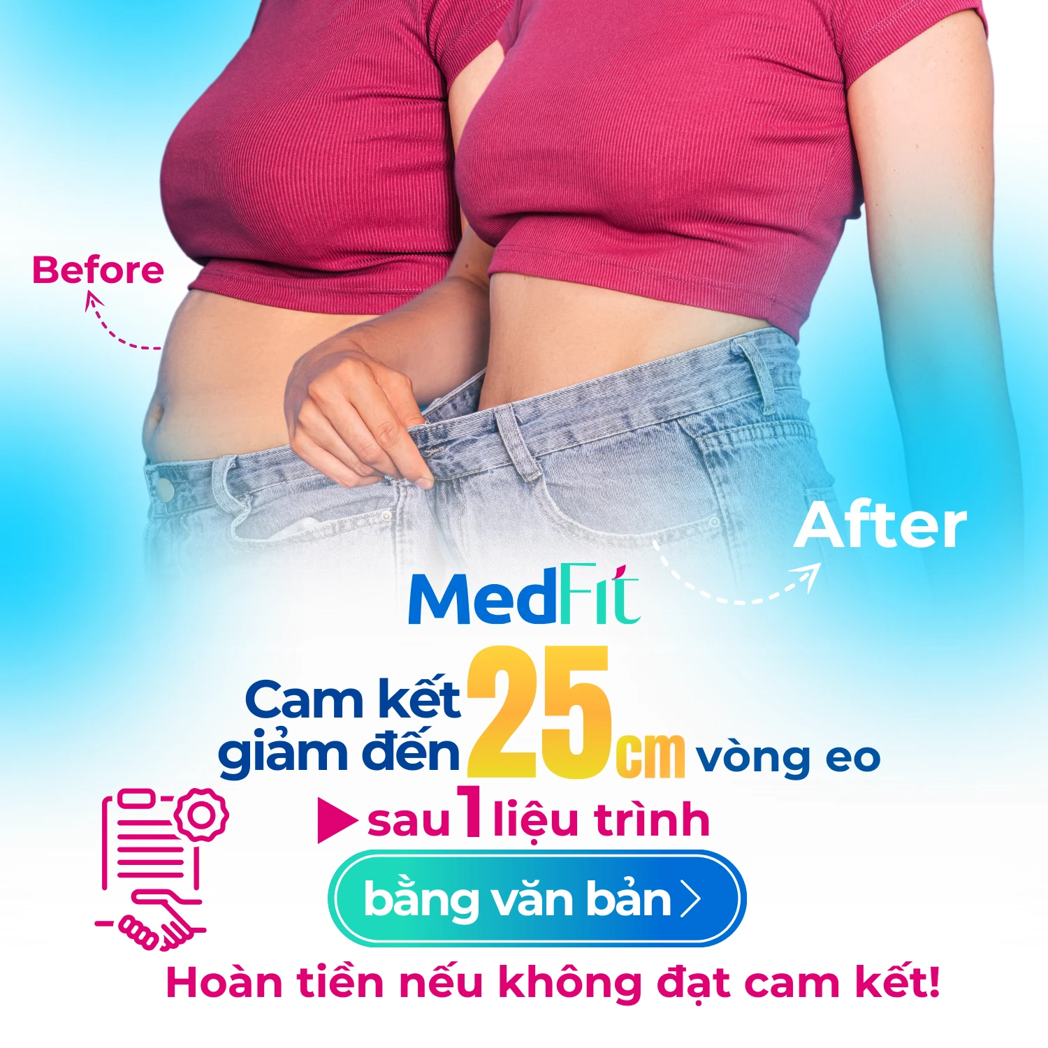 Banner cam kết giảm 25 cm vòng eo MedFit