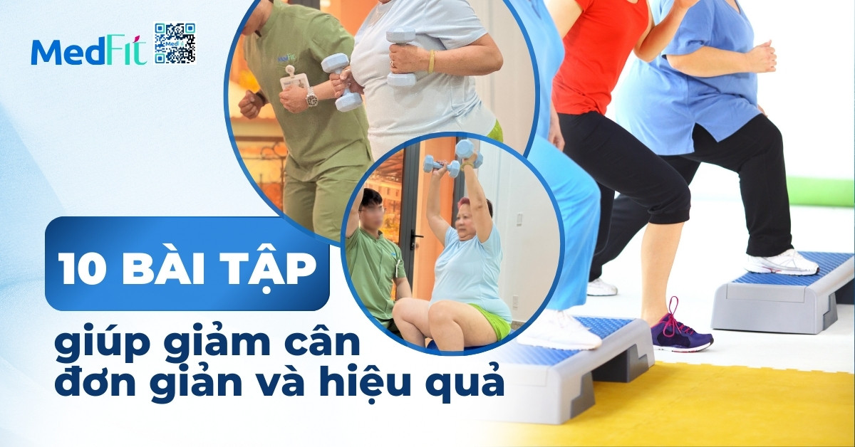 ảnh bìa 10 bài tập giúp giảm cân đơn giản và hiệu quả