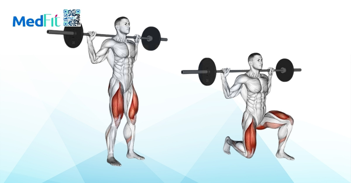 bài tập barbell lunges