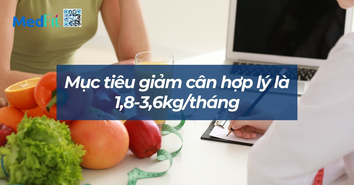 mục tiêu giảm cân hợp lý là 1,8-3,6kg mỗi tháng