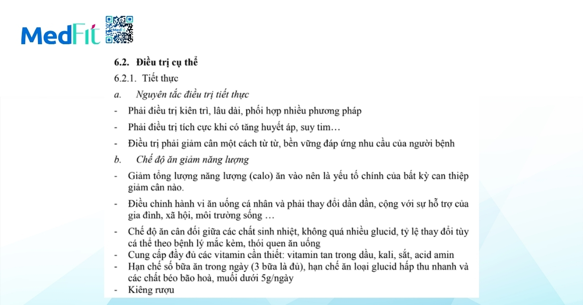 tiết thực trong điều trị béo phì