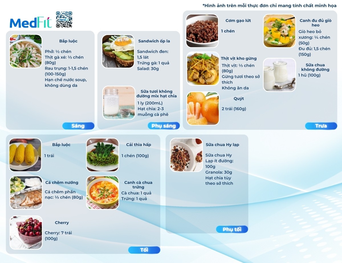 thực đơn 2000kcal mẫu ngày 3 dành cho mẹ đang cho con bú muốn giảm cân