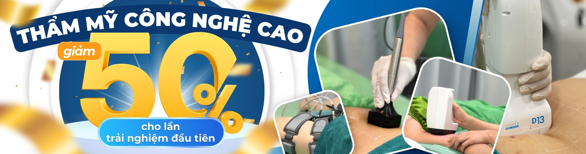 Banner giảm 50% phương pháp thẩm mỹ