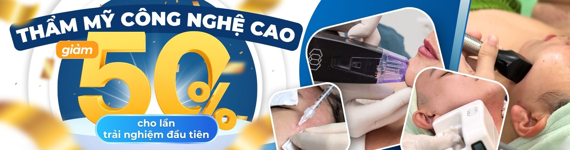 Banner giảm 50% phương pháp thẩm mỹ - liệu trình mặt