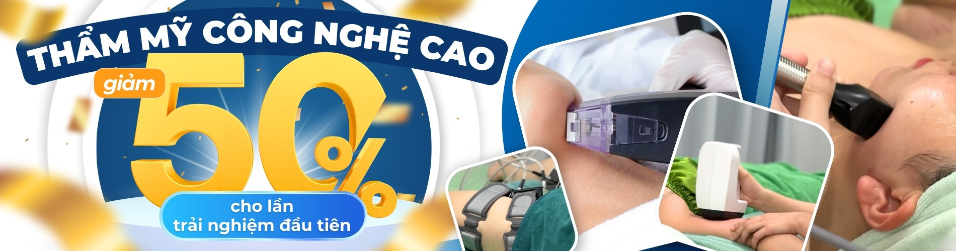 Banner giảm 50% phương pháp thẩm mỹ