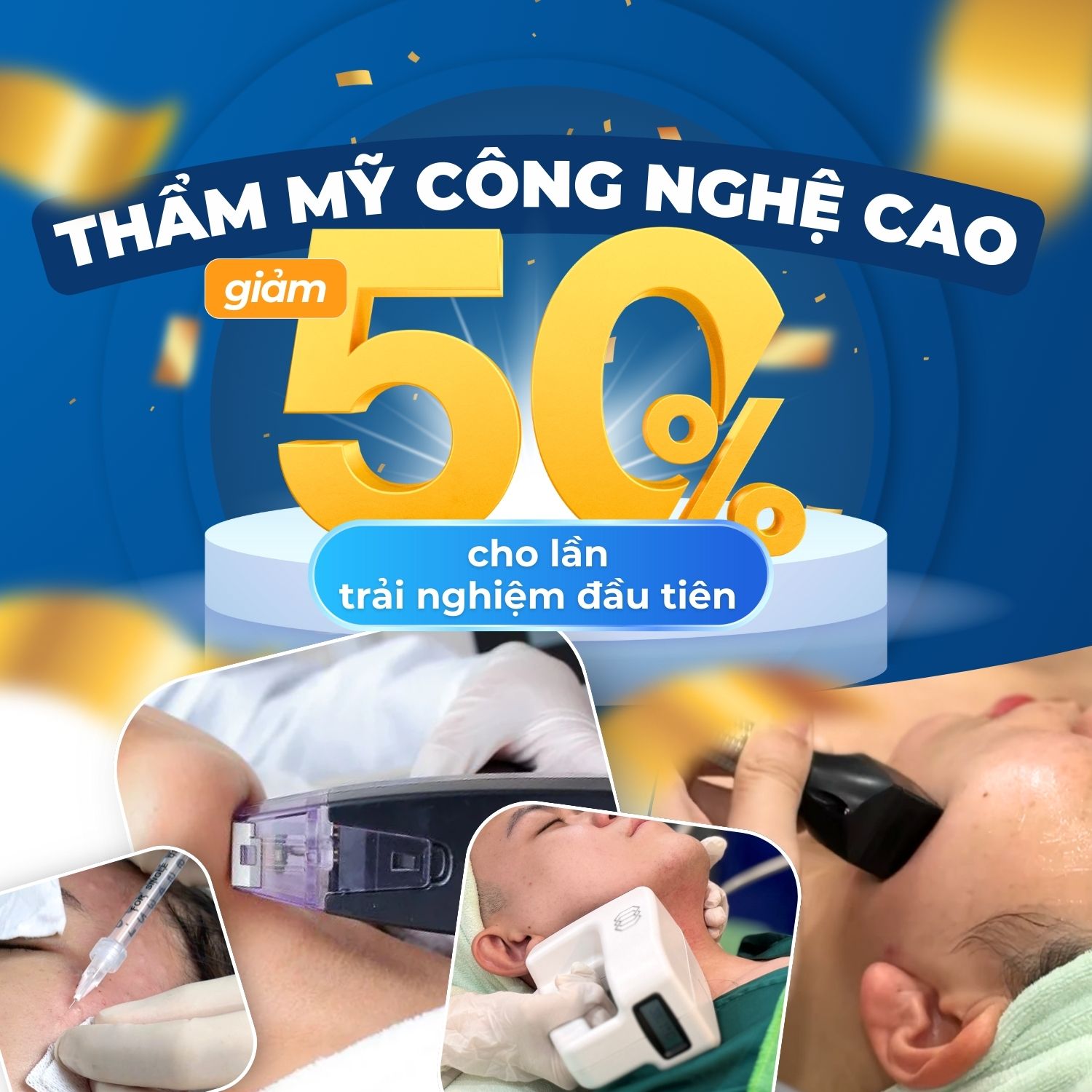 Banner giảm 50% thẩm mỹ công nghệ cao