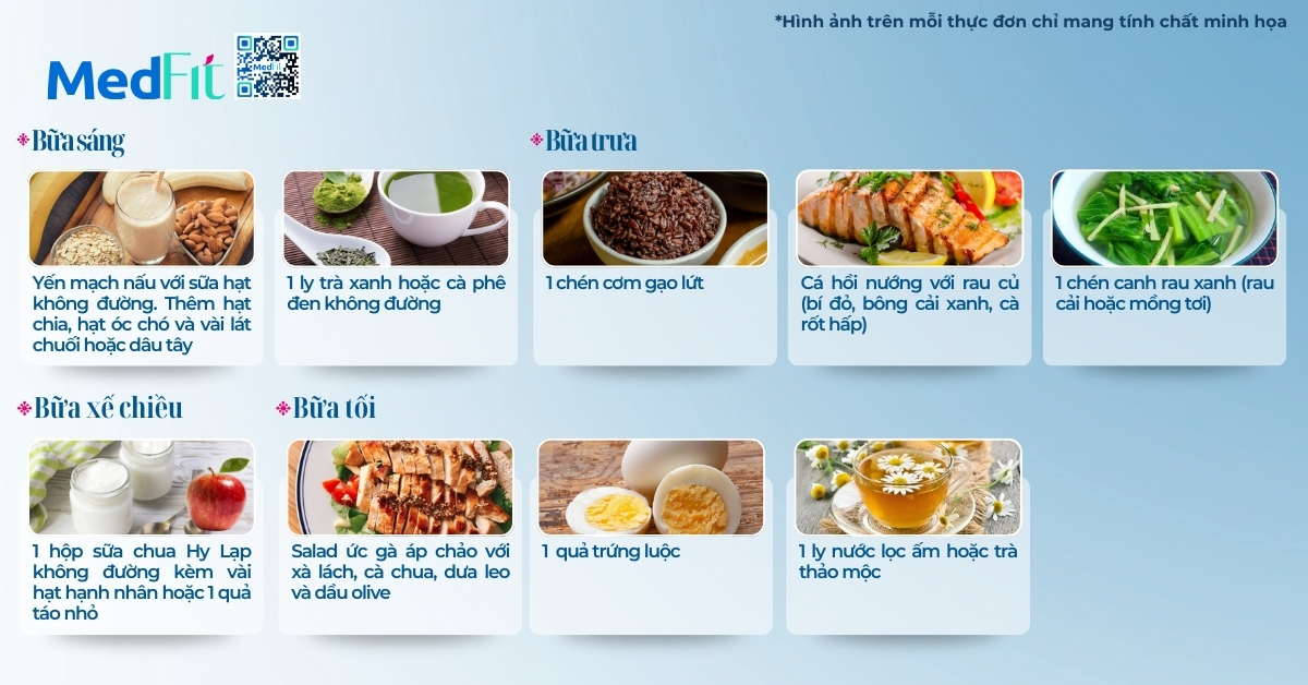hình minh họa thực đơn 1 ngày giảm mỡ bụng