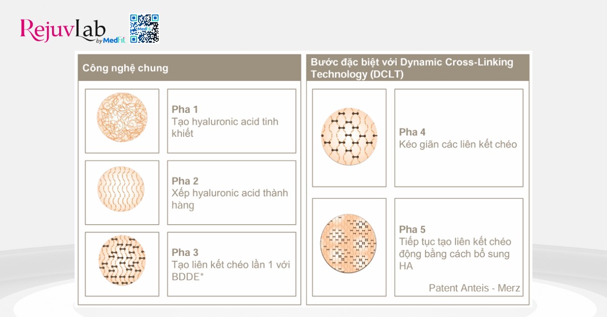 quá trình 5 giai đoạn liên kết chéo trong sản xuất filler acid hyaluronic