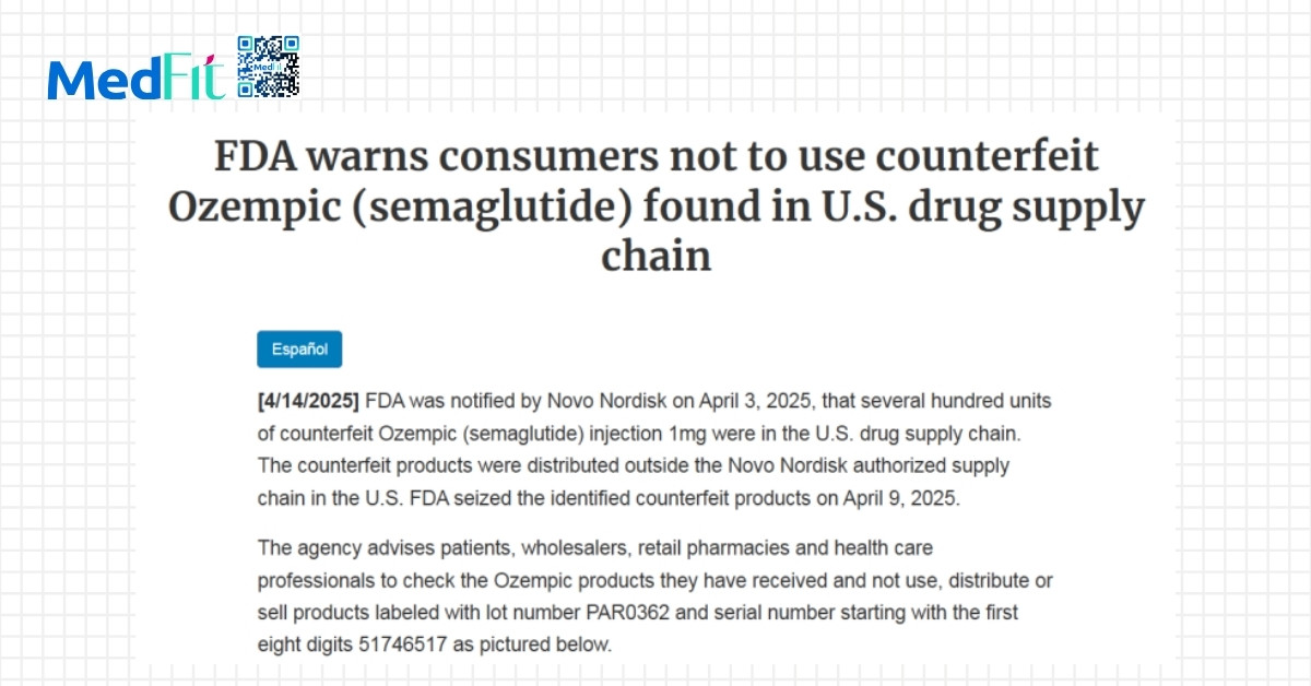 fda hoa kỳ cảnh báo về bút tiêm giảm cân ozempic giả