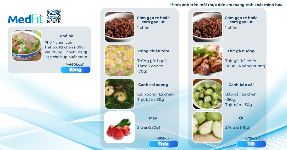 hình minh hoạ thực đơn giảm cân khoa học mẫu ngày 1