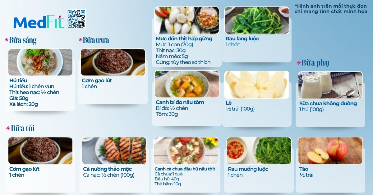 thực đơn giảm mỡ bụng mẫu ngày 3