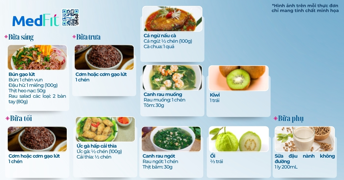 thực đơn giảm mỡ bụng mẫu ngày 6