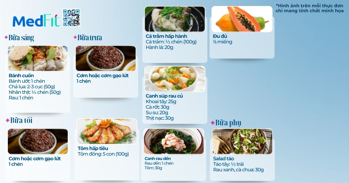 thực đơn giảm mỡ bụng mẫu ngày 7