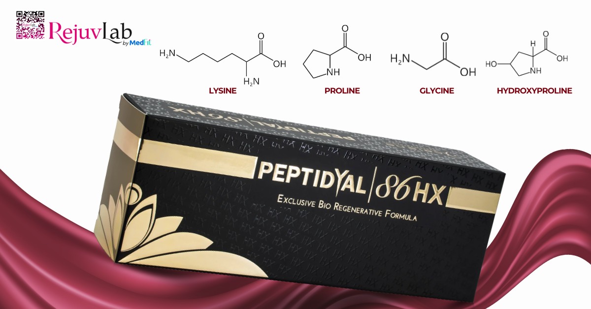Peptidyal 86HX bao gồm 4 acid amin là glycine, lysine, proline và hydroxyproline