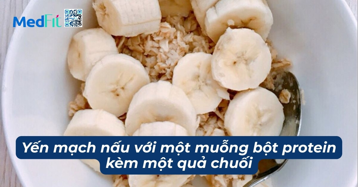 hình minh họa yến mạch, chuối