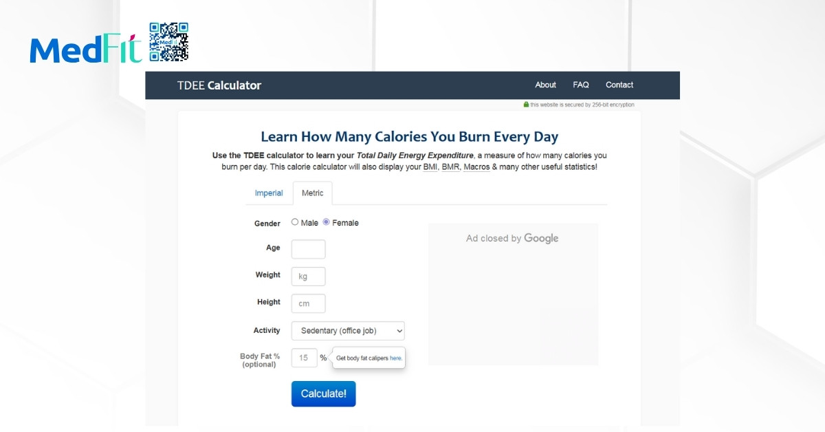 phần mềm TDEE Calculator