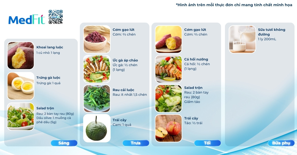 Hướng dẫn thực đơn giảm cân với khoai lang trong 7 ngày 3 Thực đơn giảm cân với khoai lang ngày 1