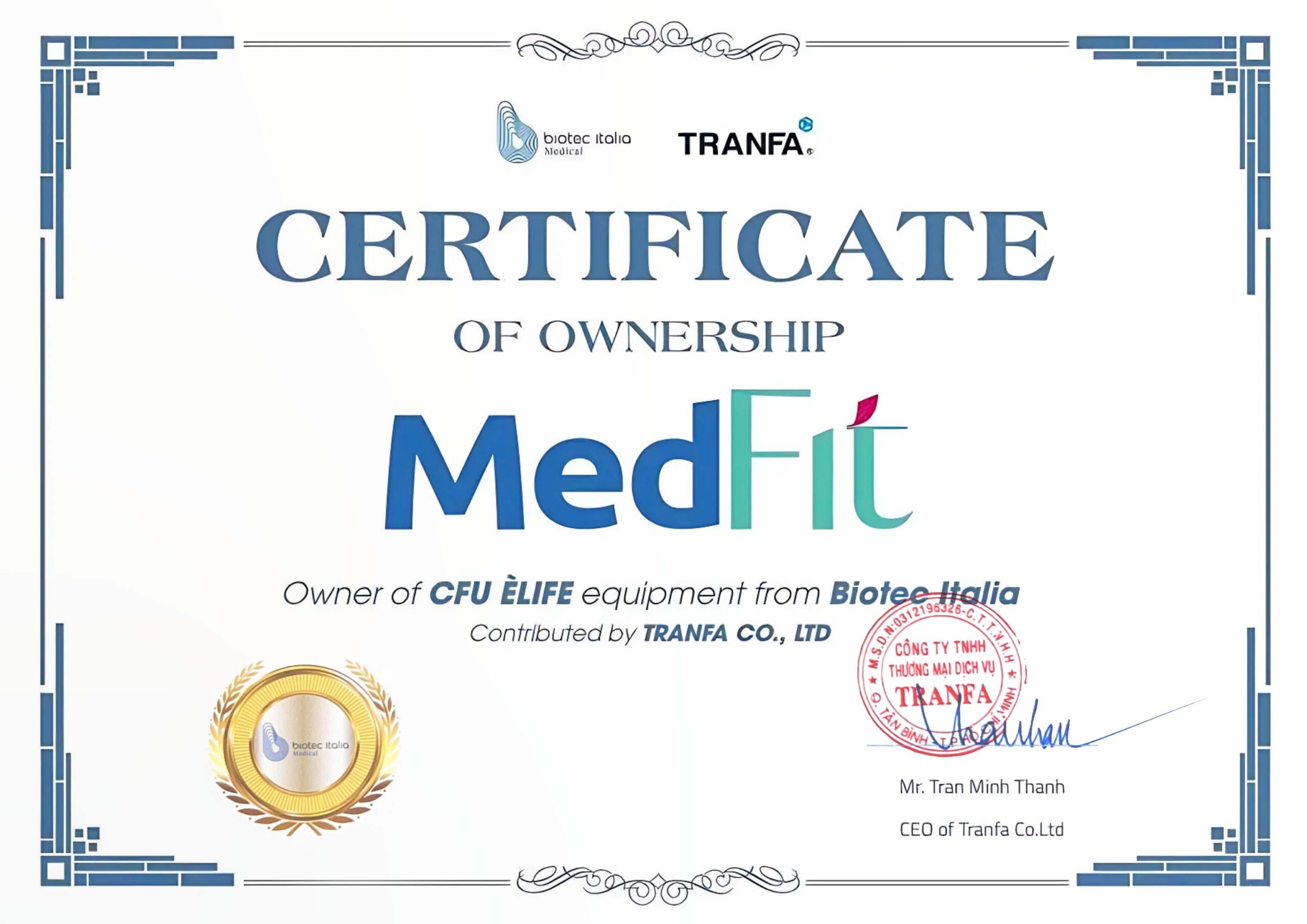 Certificate - CFU Medfit