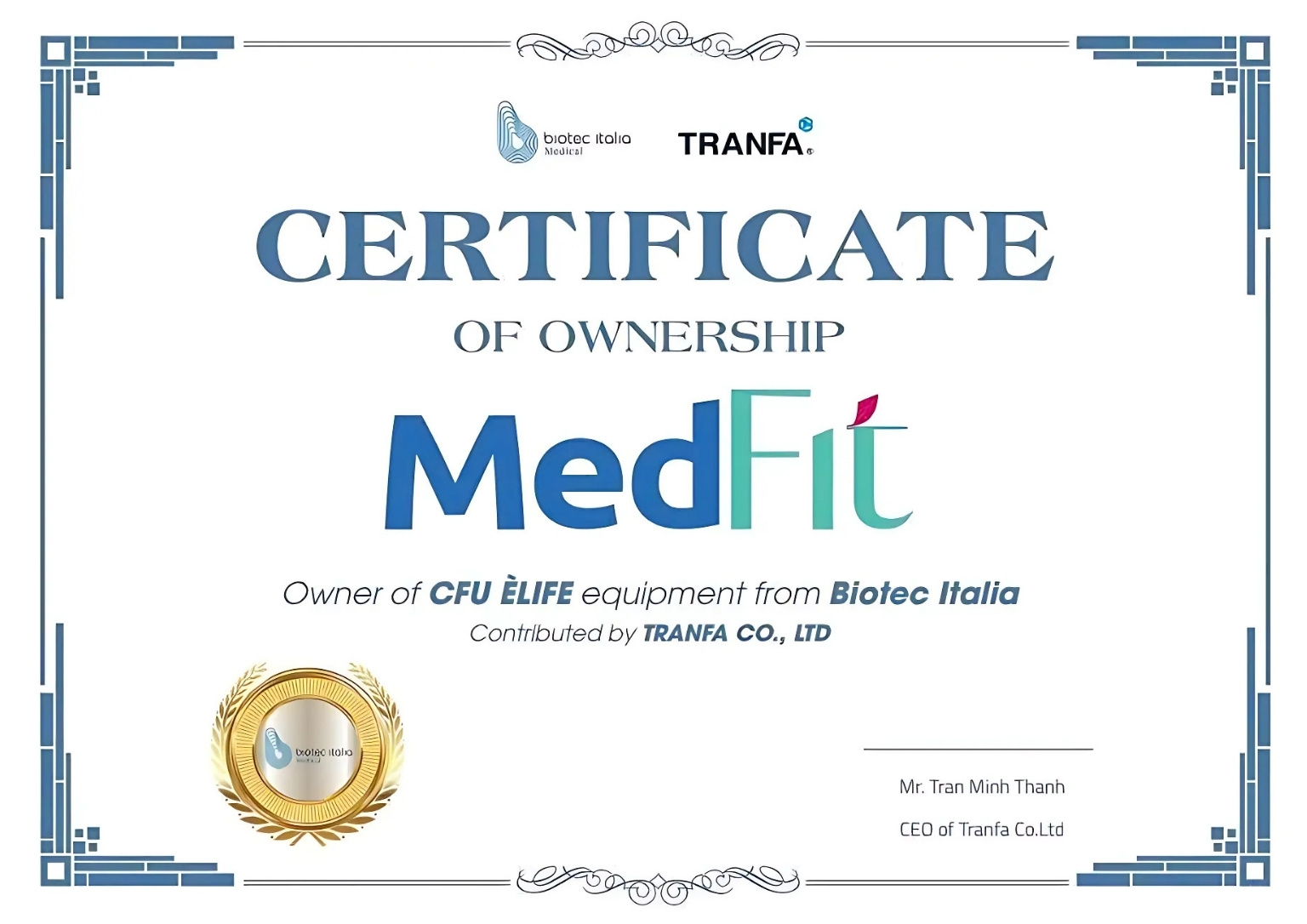 Certificate - CFU Medfit