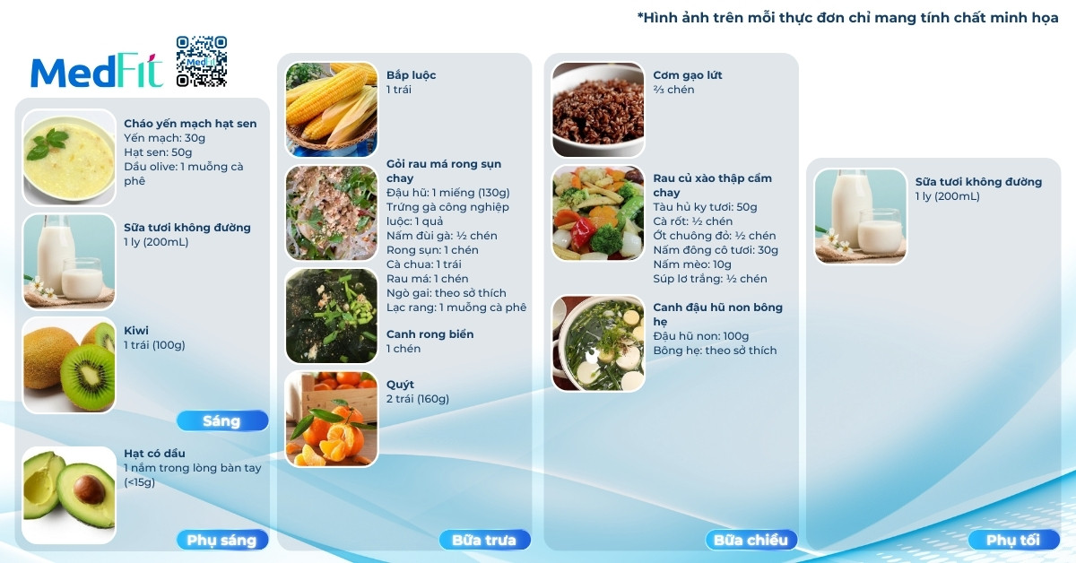 Thực đơn ăn chay eat clean giảm cân ngày 4