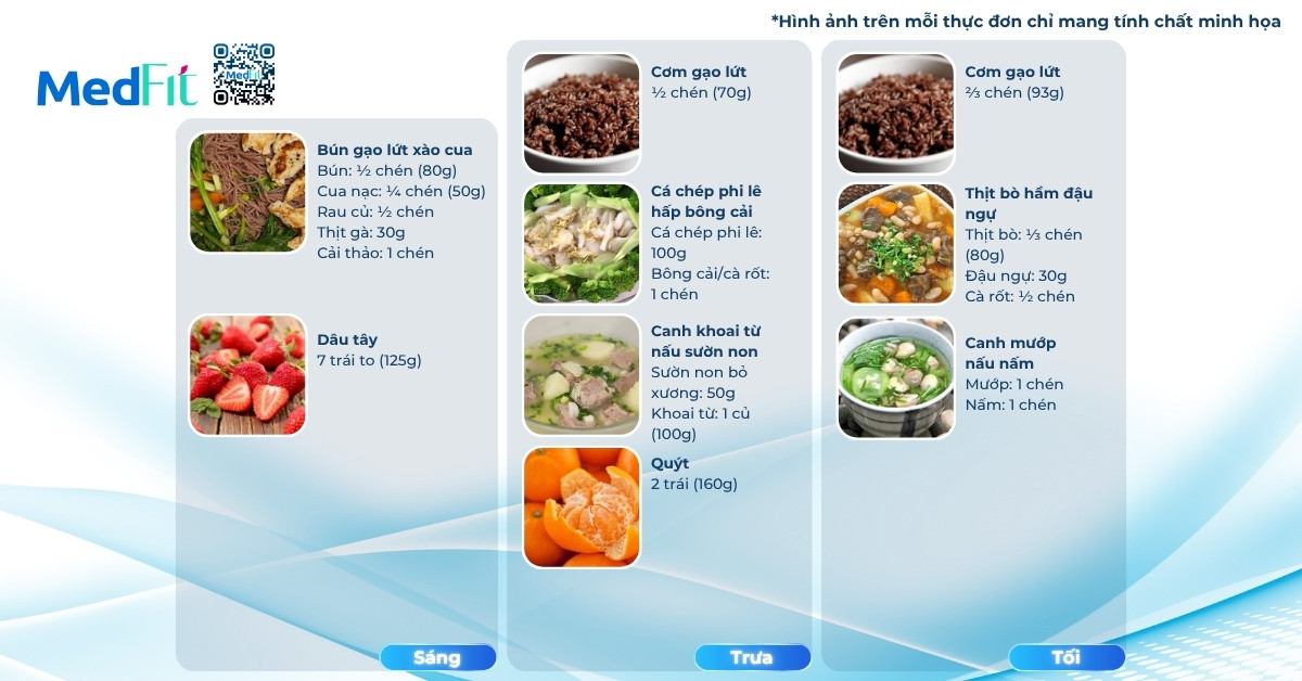 Thực đơn mẫu giảm mỡ bụng mà không giảm cân ngày 1