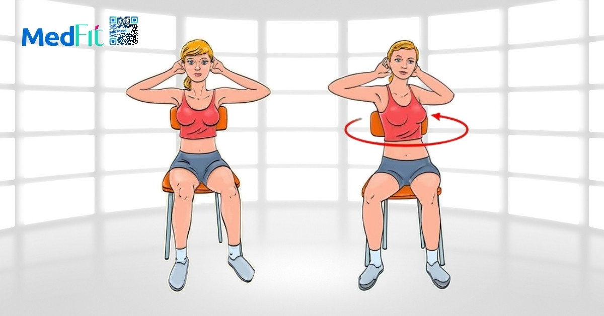 Tập luyện tại chỗ trong văn phòng để giảm cân 8 Bài tập xoay eo ngồi giúp làm săn chắc cơ bụng, thu gọn vòng eo, tăng linh hoạt cột sống
