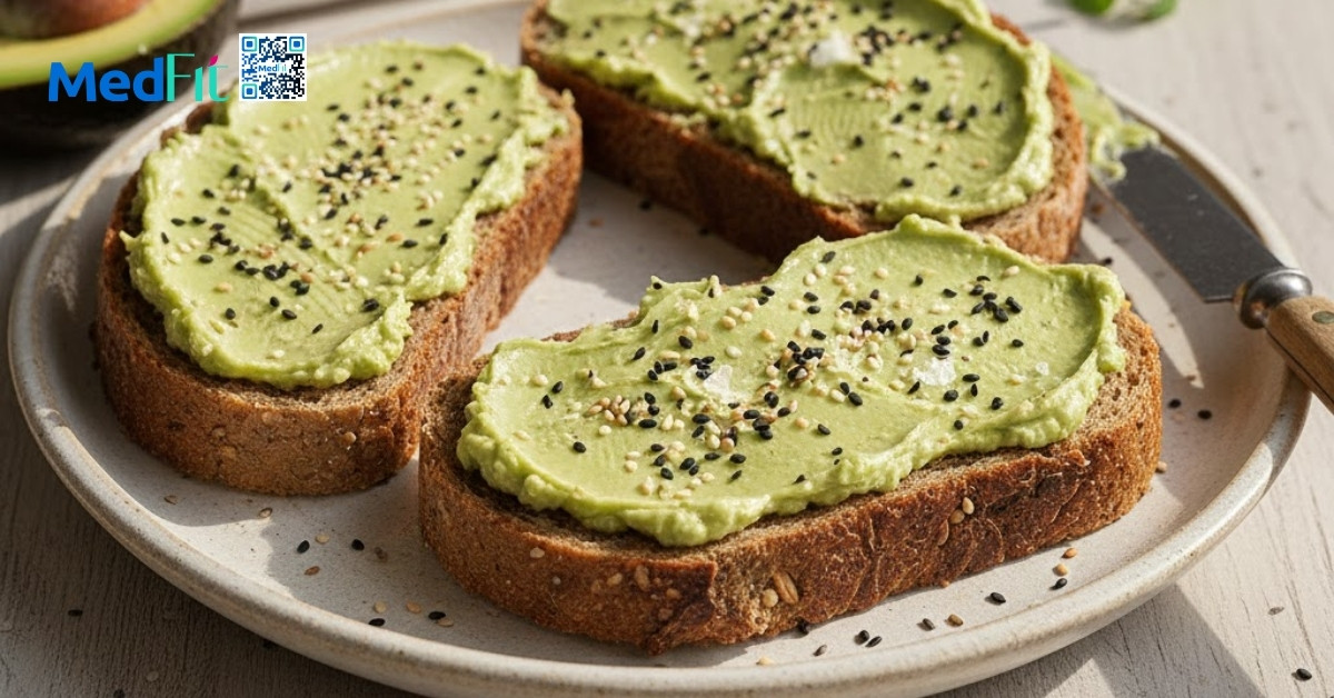 Bánh mì nguyên cám phết bơ sáp và muối mè 