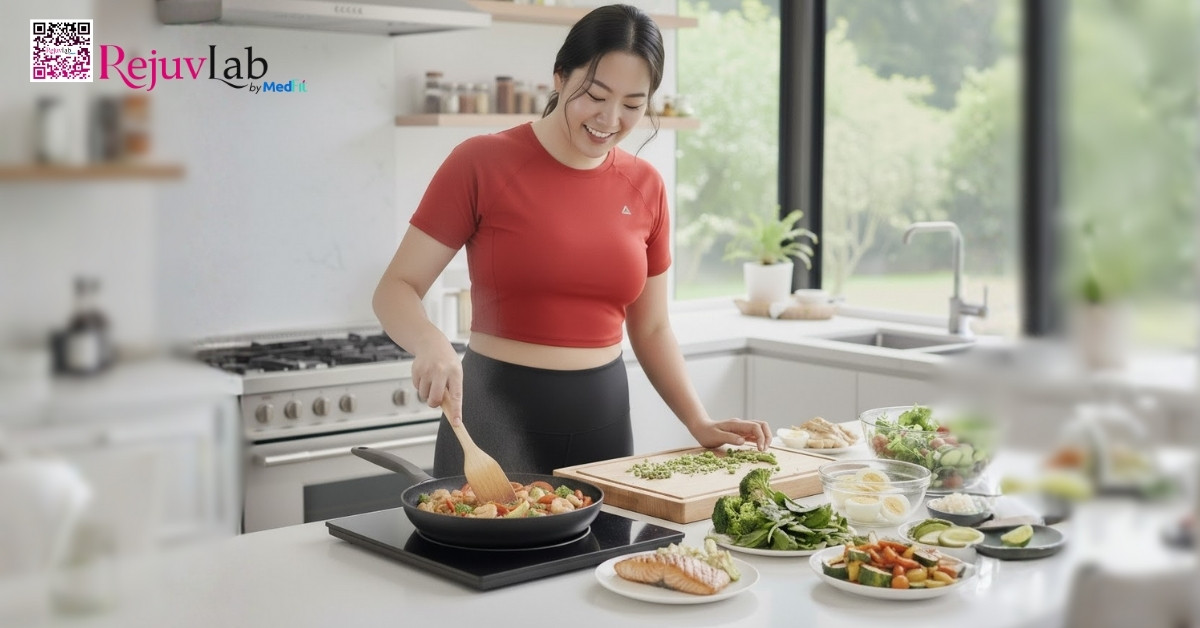 Duy trì chế độ ăn lành mạnh là nền tảng để ngăn mỡ tích tụ trở lại