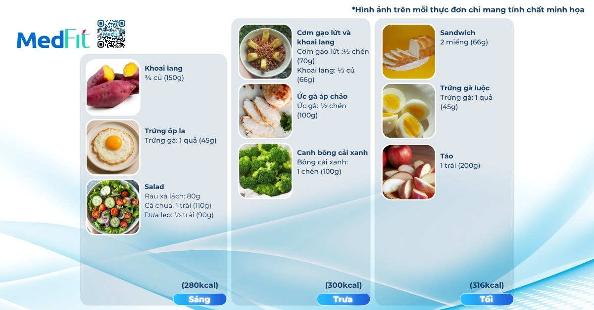 Hướng dẫn xây thực đơn giảm cân với khoai lang và trứng trong 7 ngày 9 Thực đơn mẫu giảm cân với khoai lang và trứng ngày 1