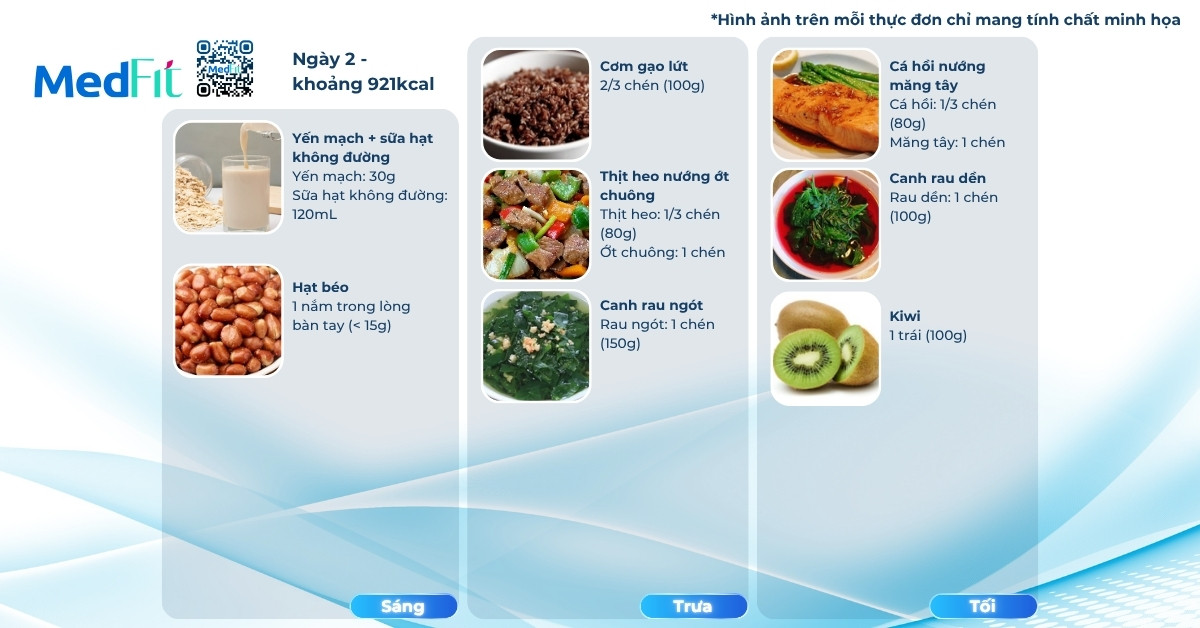 Thực đơn mẫu giảm cân bằng yến mạch ngày 2