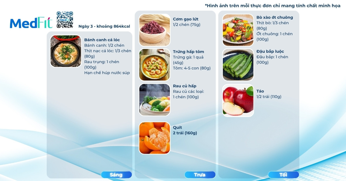 Thực đơn mẫu giảm cân với trứng ngày 3