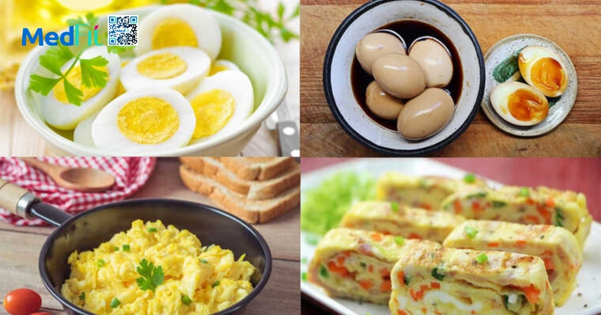 Hướng dẫn xây thực đơn giảm cân với khoai lang và trứng trong 7 ngày 8 Ưu điểm của trứng là chế biến nhanh, phù hợp với nhiều cách nấu như luộc, ốp la, làm salad, súp,...