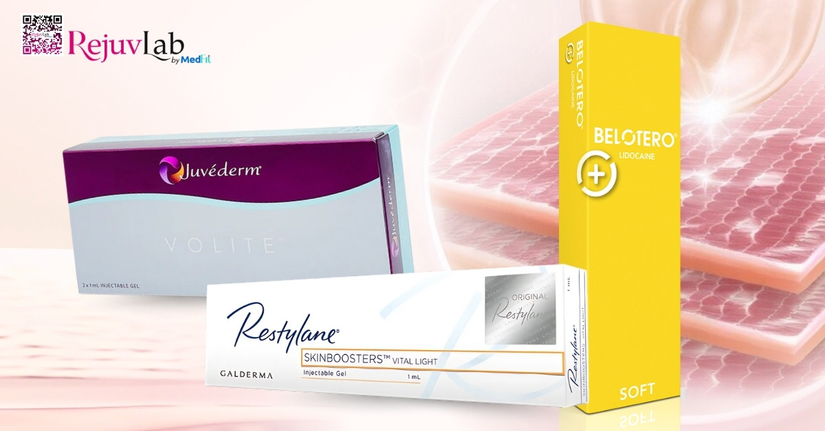 Giá tiêm filler hiện nay bao nhiêu? Bảng giá 2026 và cách chọn filler phù hợp 2 Restylane Vital Juvederm Volite Belotero Soft