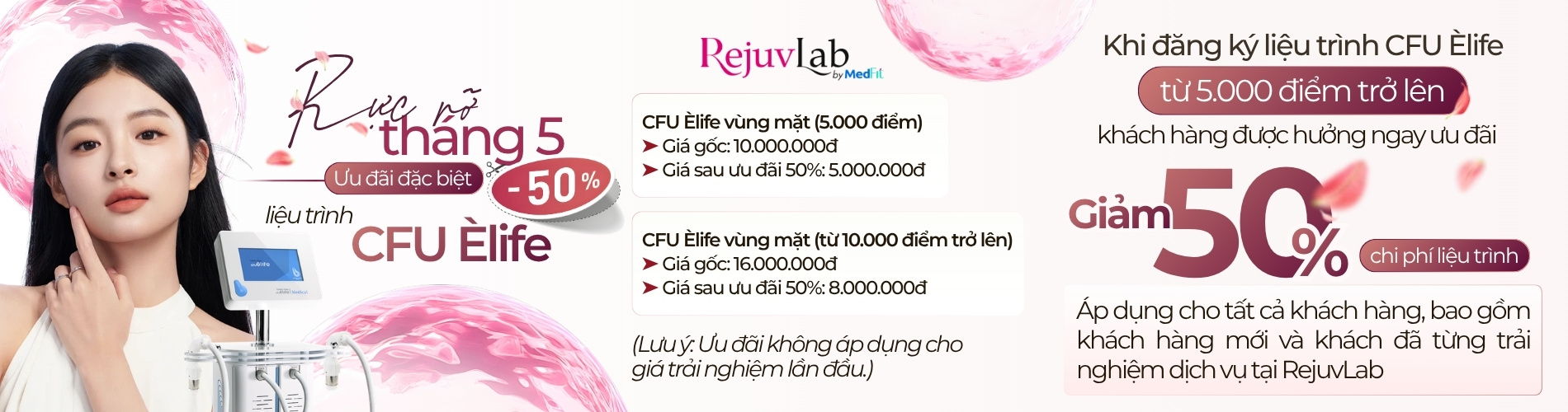 Banner Ưu đãi tháng 5 RejuvLab - LDP - PC