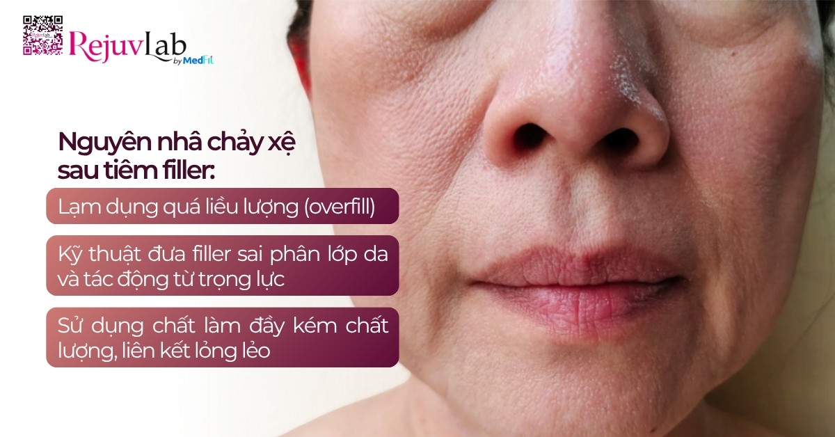 Tiêm filler có bị chảy xệ không: nguyên nhân và cách xử lý 1